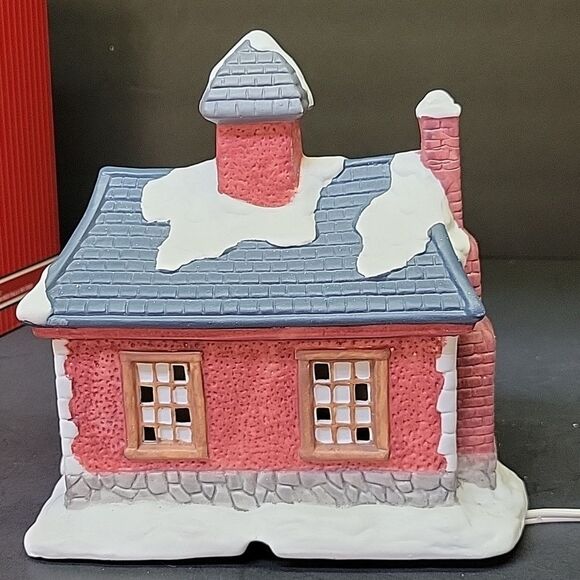 St. Nicholas Square Schoolhouse Lighted Porcelain House Christmas Village - Picture 5 of 8